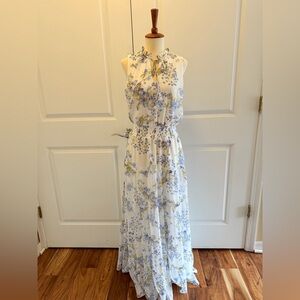 1. State White Maxi Dress with Blue & Yellow Floral Print